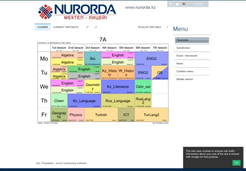 
                            10. Timetable | NURORDA High School