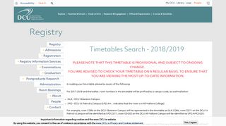 
                            5. Timetable Search | DCU