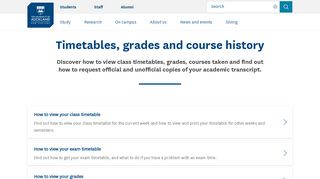 
                            12. Timetables, grades and course history - The University of Auckland