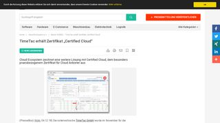 
                            10. TimeTac erhält Zertifikat „Certified Cloud“ - Cloud-EcoSystem e.V. ...