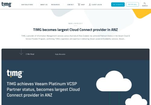 
                            6. TIMG becomes largest Veeam Cloud Connect provider in ANZ
