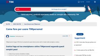 
                            4. TIMpersonal: come usare il servizio - Community We TIM