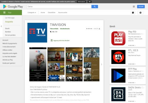 
                            5. TIMVISION - App su Google Play