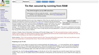 
                            8. Tin Hat: secured by running from RAM [LWN.net]