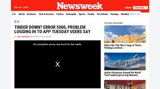 
                            13. Tinder Down? Error 5000, Problem Logging in to App Tuesday Users ...