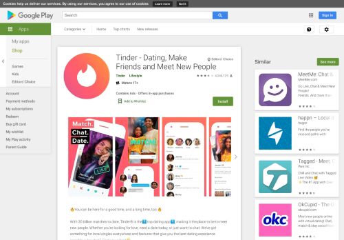 
                            10. Tinder - Google Play のアプリ