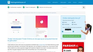 
                            10. Tinder introduceert Tinder Online om de app op je computer/internet te ...