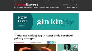 
                            13. Tinder users hit by log in issues amid Facebook privacy changes ...