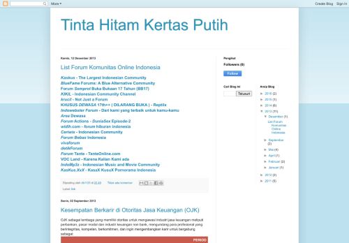 
                            10. Tinta Hitam Kertas Putih: 2013