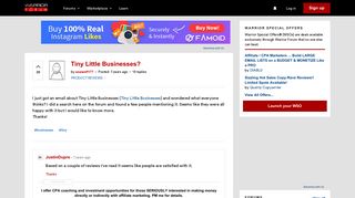 
                            11. Tiny Little Businesses? | Warrior Forum - The #1 Digital Marketing ...