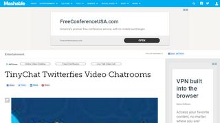 
                            7. TinyChat Twitterfies Video Chatrooms - Mashable
