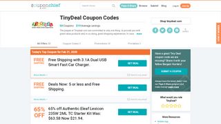 
                            9. TinyDeal Coupons - Save 10% w/ Feb. 2019 Promo & Coupon Codes