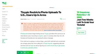 
                            11. Tinypic Restricts Photo Uploads To U.S., Users Up In Arms | TechCrunch