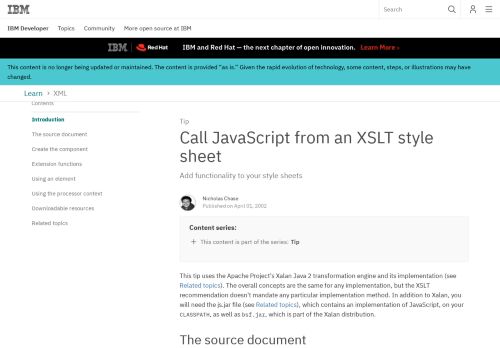 
                            7. Tip: Call JavaScript from an XSLT style sheet - IBM