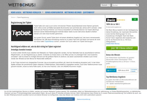 
                            5. Tipbet Registrierung: Die Anmeldung Schritt für Schritt - Wettbonus