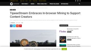 
                            8. TipeeeStream Embraces In-browser Mining to Support Content ...