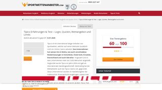 
                            7. Tipico Erfahrungen & Test - Login, Quoten, Wettangebot und Limits