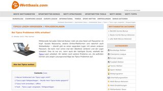 
                            3. Tipico Login vergessen / fehlgeschlagen - WETTBASIS