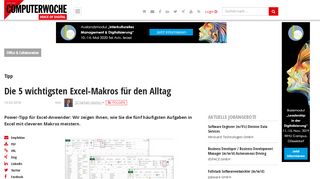 
                            8. Tipp: Die 5 wichtigsten Excel-Makros für den Alltag - computerwoche.de