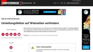 
                            2. Tipp für Internet-Browser: Umleitungsfehler auf Webseiten verhindern ...