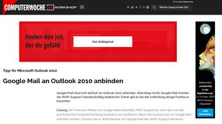 
                            1. Tipp für Microsoft Outlook 2010: Google Mail an Outlook 2010 ...