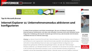 
                            12. Tipp für Microsofts Browser: Internet Explorer 11 ... - TecChannel