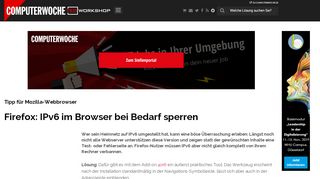 
                            10. Tipp für Mozilla-Webbrowser: Firefox: IPv6 im Browser bei Bedarf ...