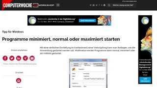 
                            1. Tipp für Windows: Programme minimiert, normal oder maximiert ...