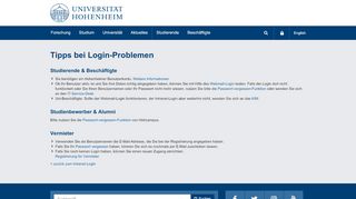 
                            11. Tipps bei Login-Problemen: Universität Hohenheim - Uni Hohenheim