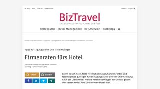 
                            8. Tipps für Tagungsplaner und Travel Manager: Firmenraten fürs Hotel