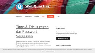 
                            12. Tipps & Tricks gegen das Passwort-Vergessen - WebQuartier