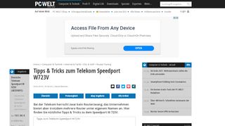 
                            12. Tipps & Tricks zum Telekom Speedport W723V - PC-WELT