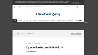 
                            10. Tipps und Infos zum ZAKB-Beitritt - Lampertheimer Zeitung