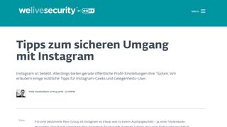 
                            8. Tipps zum sicheren Umgang mit Instagram - WeLiveSecurity