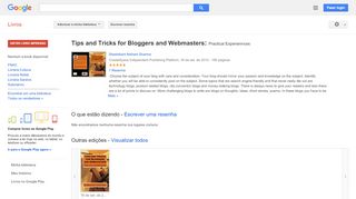 
                            10. Tips and Tricks for Bloggers and Webmasters: Practical Experiennces