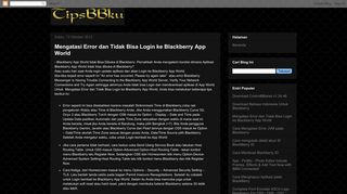 
                            13. Tips BBku: Mengatasi Error dan Tidak Bisa Login ke Blackberry App ...