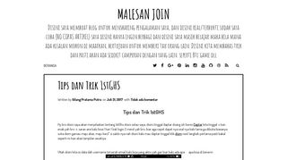 
                            11. Tips dan Trik 1stGHS ~ Malesan JOIN