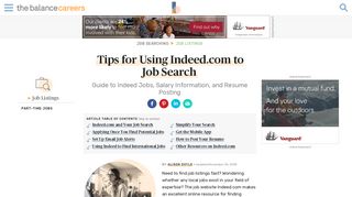 
                            6. Tips for Using Indeed.com to Job Search - The Balance Careers