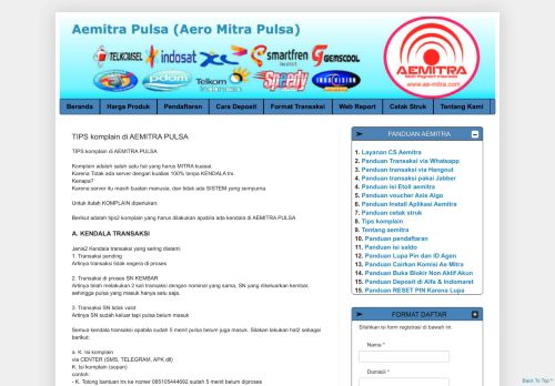 
                            5. TIPS komplain di AEMITRA PULSA | Aemitra Pulsa (Aero Mitra Pulsa)