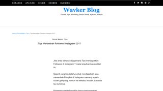 
                            8. Tips Menambah Followers Instagram 2017 - Wavker Blog