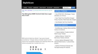 
                            10. Tips Mengatasi BBM Android tidak bisa Login atau Crash