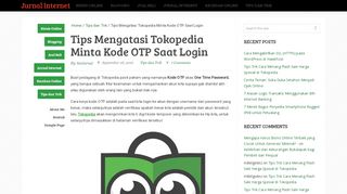 
                            3. Tips Mengatasi Tokopedia Minta Kode OTP Saat Login - Jurnal Internet