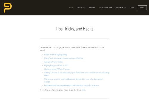 
                            5. Tips, Tricks, and Hacks — PowerNotes
