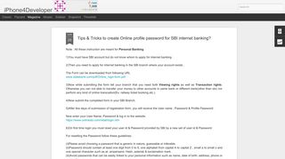 
                            10. Tips & Tricks to create Online profile password for SBI internet banking ...