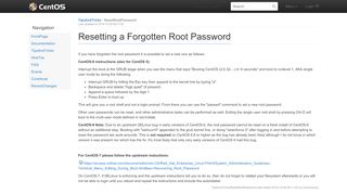 
                            1. TipsAndTricks/ResetRootPassword - CentOS Wiki