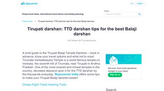 
                            9. Tirupati darshan: TTD darshan tips for the best Balaji darshan ...