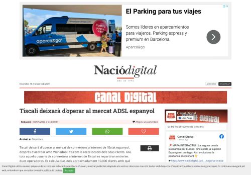 
                            10. Tiscali deixarà d'operar al mercat ADSL espanyol | Canal Digital