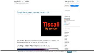 
                            5. Tiscali My Account on www.tiscali.co.uk - My Account Online