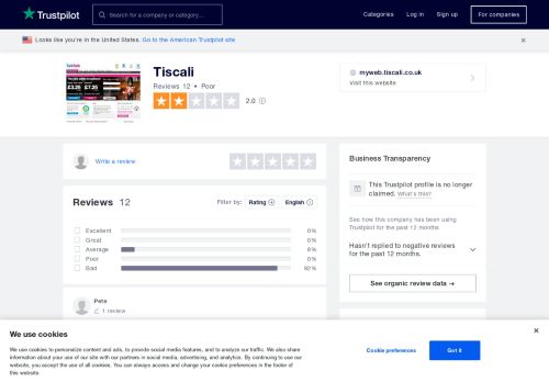 
                            5. Tiscali Reviews | Read Customer Service Reviews of myweb.tiscali.co ...