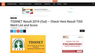 
                            11. TISSNET Result 2019 (Out) – Check Here Result TISS Merit List and ...